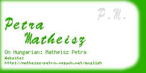 petra matheisz business card